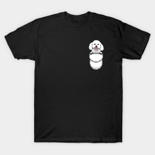 Funny Bichon Frise Pocket Dog T-Shirt